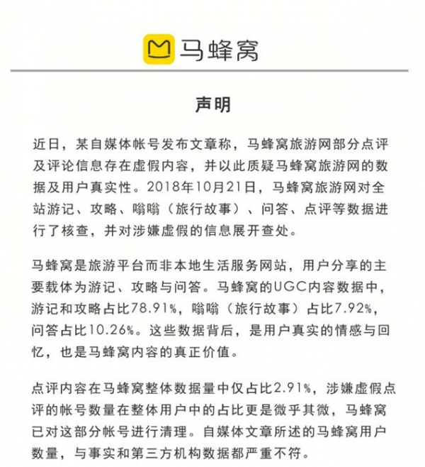 马蜂窝涉嫌造假紧急撤销假点评 3亿美元融资还能到账吗？
