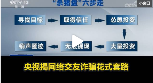央视揭网络交友诈骗花式套路 “杀猪盘”六步走请谨慎