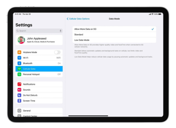 2021款苹果iPad Pro将支持使用5G移动网下载系统更新