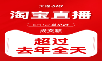 天猫618：仅1小时淘宝直播成交额直超去年全天！