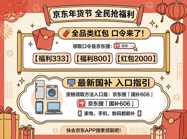 京东优惠券领取领券入口，2026京东优惠券年货节大额优惠券内部隐藏券无门槛通用2026京东年货节优惠券全攻略：红包口令、隐藏券、国补一次讲清