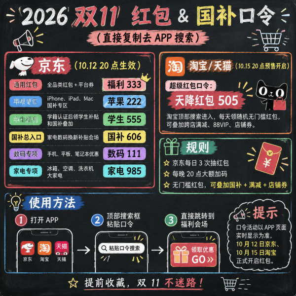 京东双11红包口令